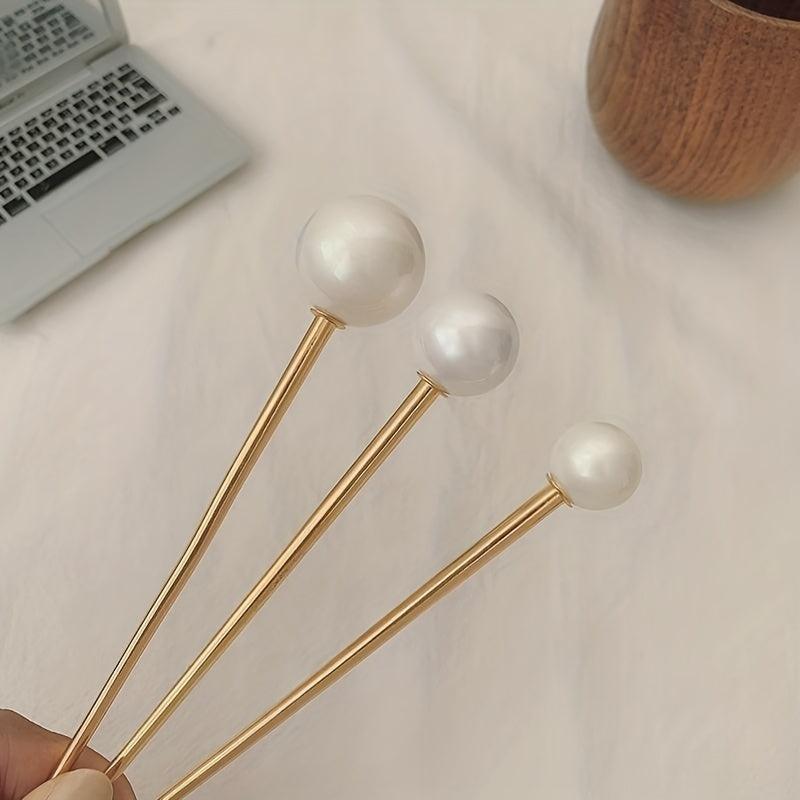 Faux Pearl Hairpin Hair Stick Metal Style Hairpin Hair Accessories