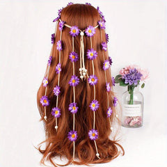 Bohemian Flower Headband with Sunflower Daisy Pendant