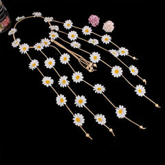 Bohemian Flower Headband with Sunflower Daisy Pendant