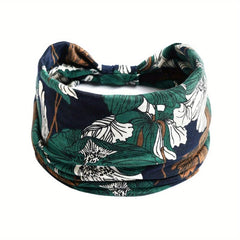 Boho Pattern Headband Elastic Wide Brim Hair Band