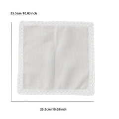 6pcs Lace Trim Handkerchief Set Women's Wedding DIY Decoration