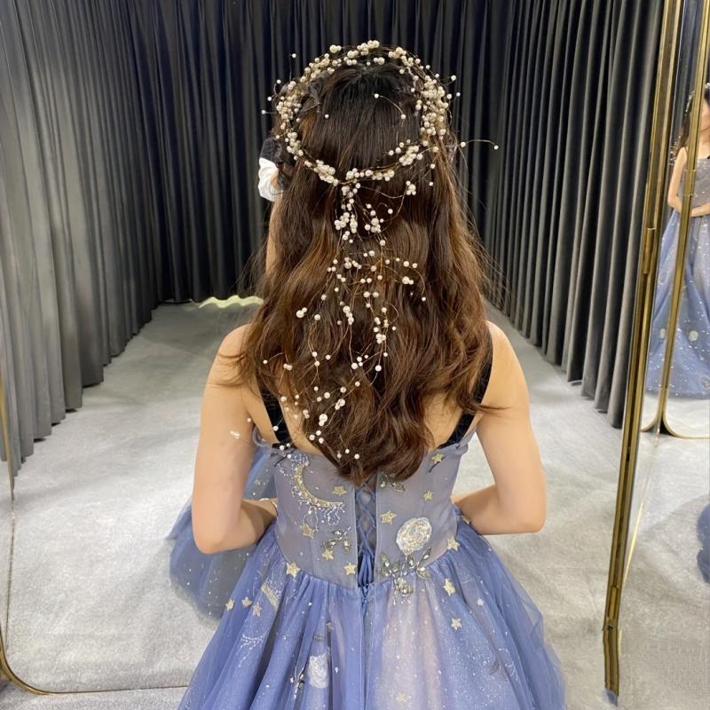 Bridal Faux Pearl Headdress Beaded Hairband Wedding Dress Accessories