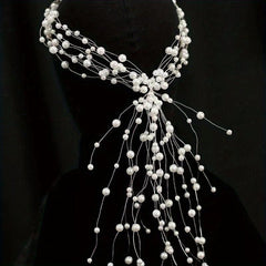 Bridal Faux Pearl Headdress Beaded Hairband Wedding Dress Accessories