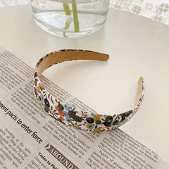 Floral Pattern Wide Brim Headband Vintage Style Head Hoop Hair Band