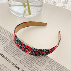 Floral Pattern Wide Brim Headband Vintage Style Head Hoop Hair Band