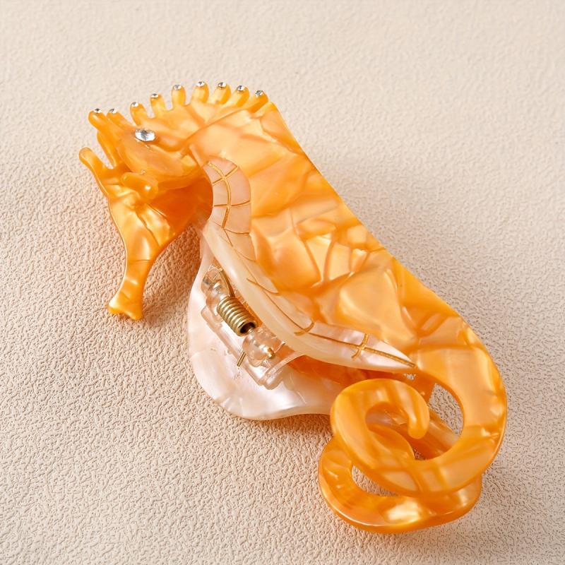 Acrylic Hippocampi Hair Claw Back Head Hair Clip Non-slip Large Shark Claw Hair