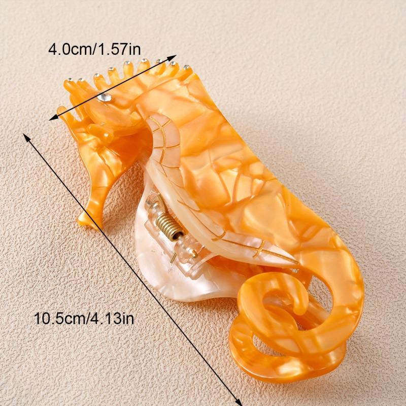 Acrylic Hippocampi Hair Claw Back Head Hair Clip Non-slip Large Shark Claw Hair