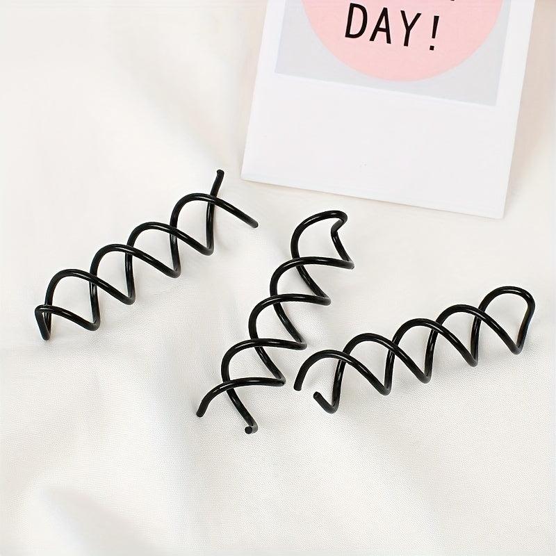 5pcs Spiral Hair Clip U Shaped Hair Styler Ponytail Bun Headwear Hairpin
