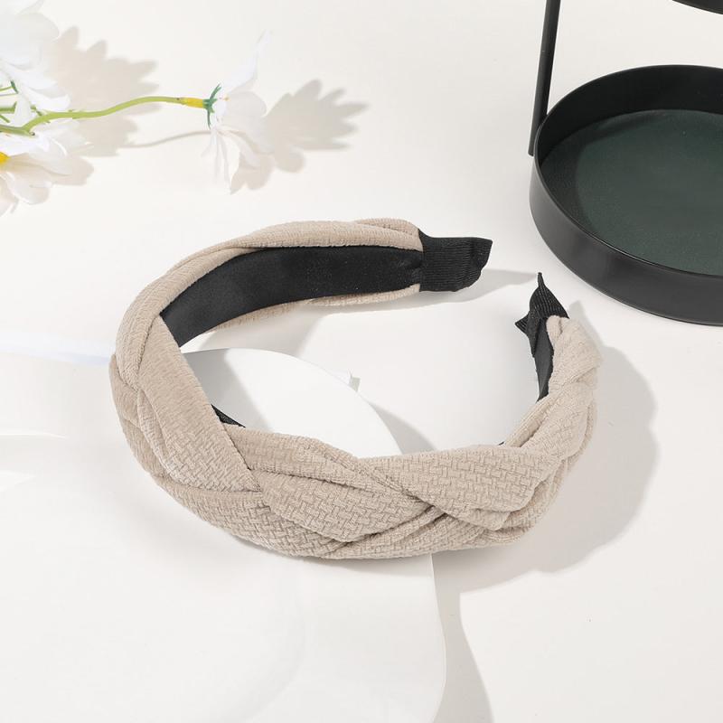 Flannel Braided Headbands Hairband Criss Cross Fall Winter Hair Accessories
