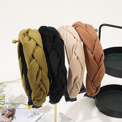 Flannel Braided Headbands Hairband Criss Cross Fall Winter Hair Accessories