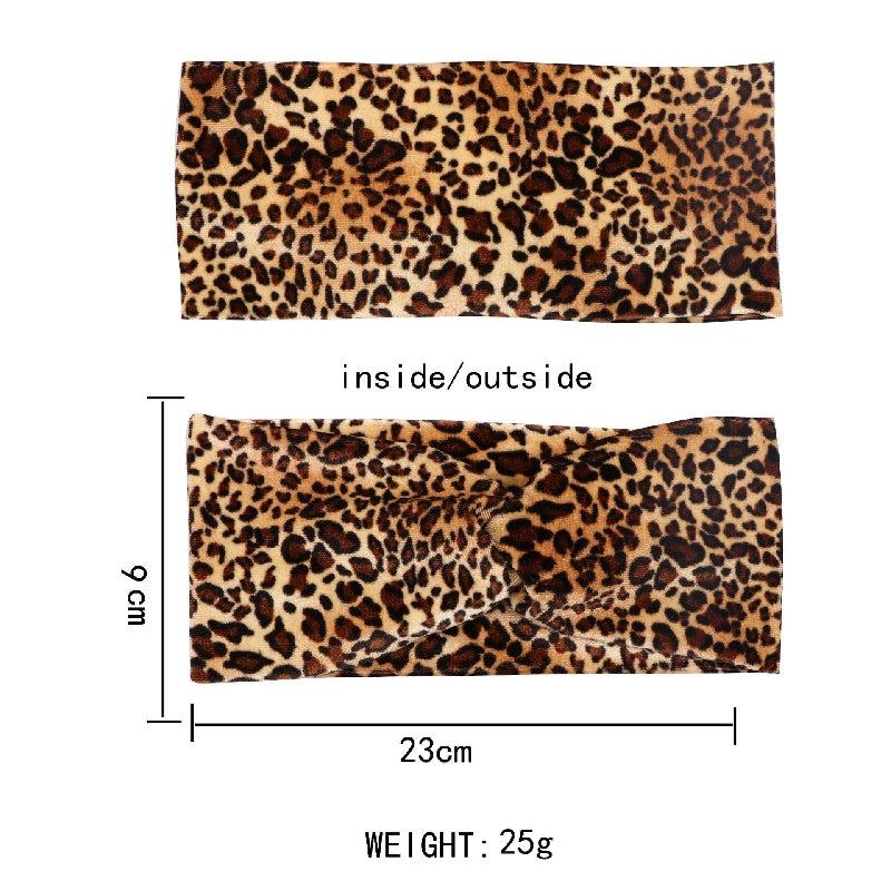 Leopard Wide Brim Hairband Velvet Headband for Women