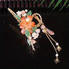 Flower Hair Claw Shark Claw Resin Flower Faux Pearl Hair Clip