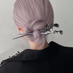 Vintage Style 2pcs Wave Hairpin Alloy Silvery Chinese Hanfu Hair Accessories