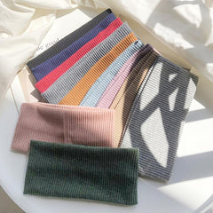 Solid Wide Knitted Headband Twisted Hair Accessories
