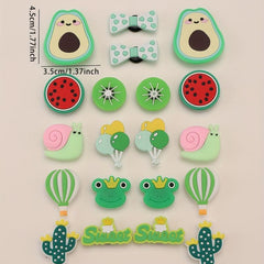 20pcs PVC Fruit Shoe Charm for Girls Sandals Slippers