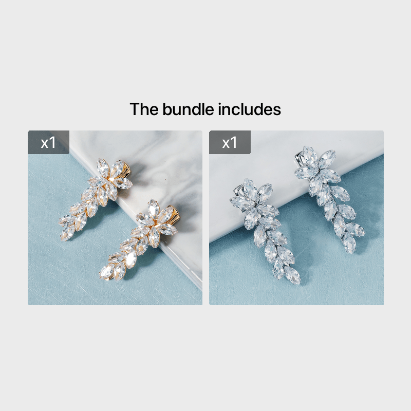 Zircon Leaf Rhinestone Hairclip Party Favor Decorations Hair Accessories