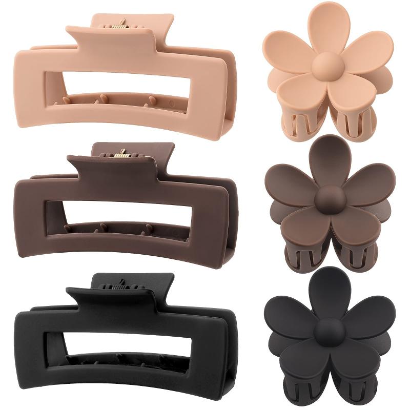 Matte Flower Hair Clips Thick Flower Hair Pin Claw Shaped Hair Pin