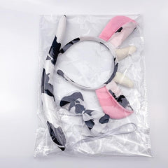 Cow Headband Bow Tie Tail Milk Cow Hair Bands Headpiece Women
