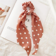 Floral Hair Scrunchies Ribbon Ponytail Streamers Bow Headwear