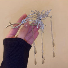 Golden Butterfly Rhinestones Wind Chimes Hair Clips