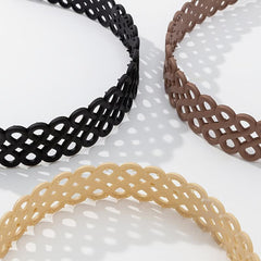 3pcs Thin Braided & Wavy Style Headbands No Slip Teeth Girls Women