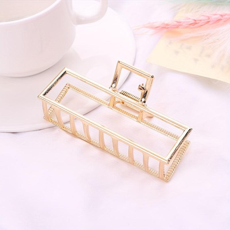Metal Hair Claw Clips Rectangle Hairpin Strong Hold Hair Accessories
