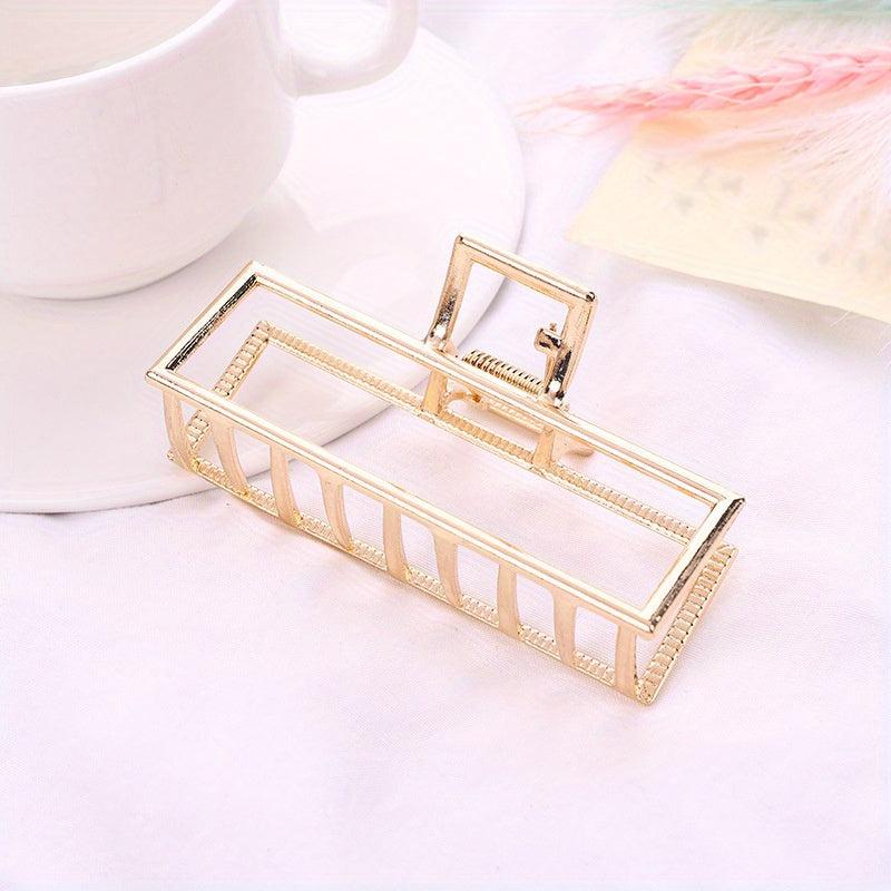 Metal Hair Claw Clips Rectangle Hairpin Strong Hold Hair Accessories