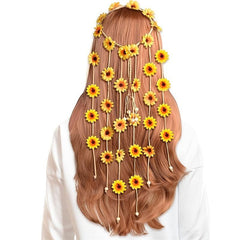 Boho Headband Hippie SunFlower Hairband for Women