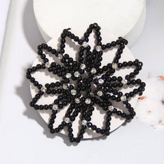 Faux Pearl Hair Snood Elastic Hair Net Crochet Hairnet Ballet Bun Cover