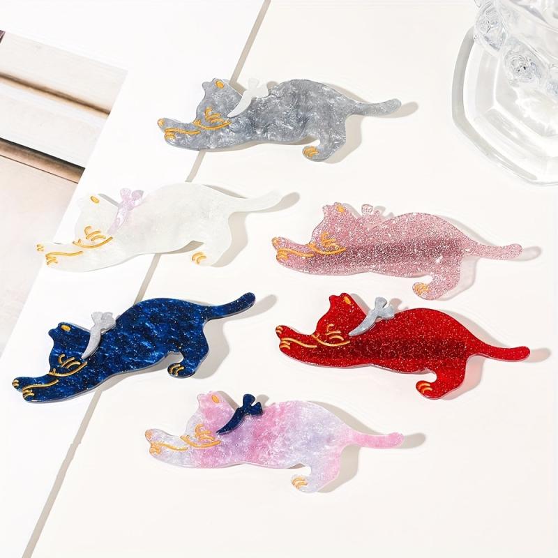 Cat Shaped Duck Billed Clip Animal Hair Clip Barrette for Girls