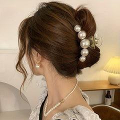 Faux Pearl Hair Claw Back Ponytail Clip Side Clip Hair Accessories
