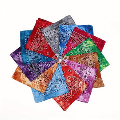 1pc 54 Paisley Print Bandana Tie Dye Western Cowgirl Cowboy Neckerchief