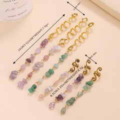 Braided Hair Rope Crystal Stone Pendant Boho Style Hair Clip