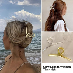 3pcs Large Metal Hair Claw Back Head Hair Clip Vintage