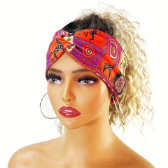 Boho Style Elastic Headband Vintage Sports Sweatband Hair Accessory