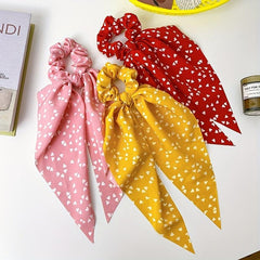 Crackle Pattern Bow Hair Tie Scrunchies