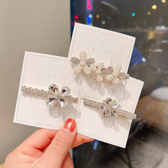 Rhinestone Metal Hair Barrettes Flower Hair Clips Crystal Hair Accessories