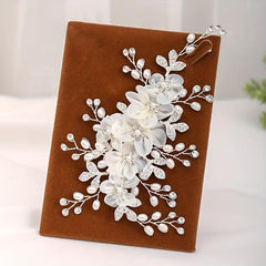 Rhinestone Faux Pearl Flower Hair Clip Non slip Side Clip Hair Accessories