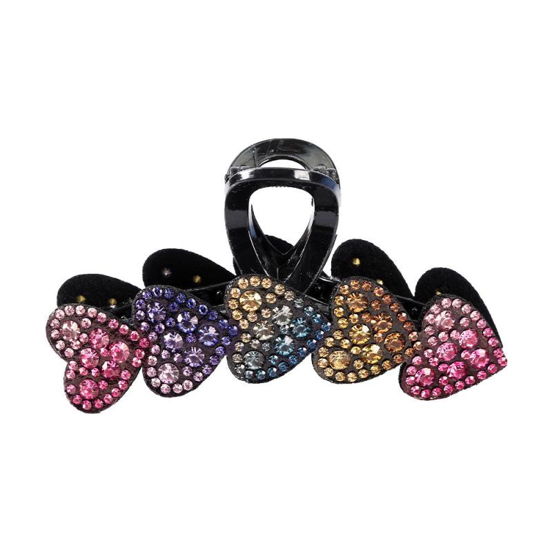 Colorful Rhinestone Heart Hair Claws Clip for Girls Hairpin Shark Clips