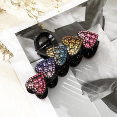 Colorful Rhinestone Heart Hair Claws Clip for Girls Hairpin Shark Clips