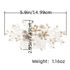 Floral Wedding Comb Pearl Hairpiece Bridal Hair Accessories