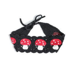 Hippie Mushroom Crochet Hair Bandana Vintage Headband for Women