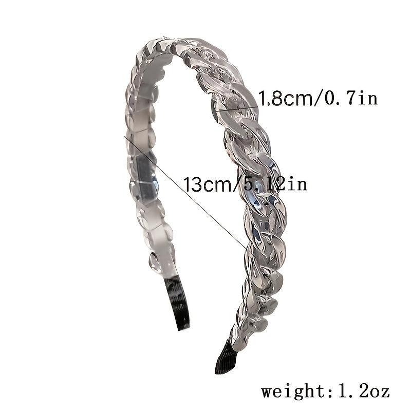 Resin Chain Hairband for Women Twisted Hair Chain Headband