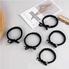 5Pcs High Stretch Hair Tie Elastic Brim Bundle Hair Rope
