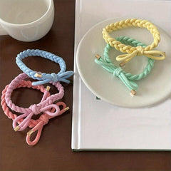 5Pcs High Stretch Hair Tie Elastic Brim Bundle Hair Rope