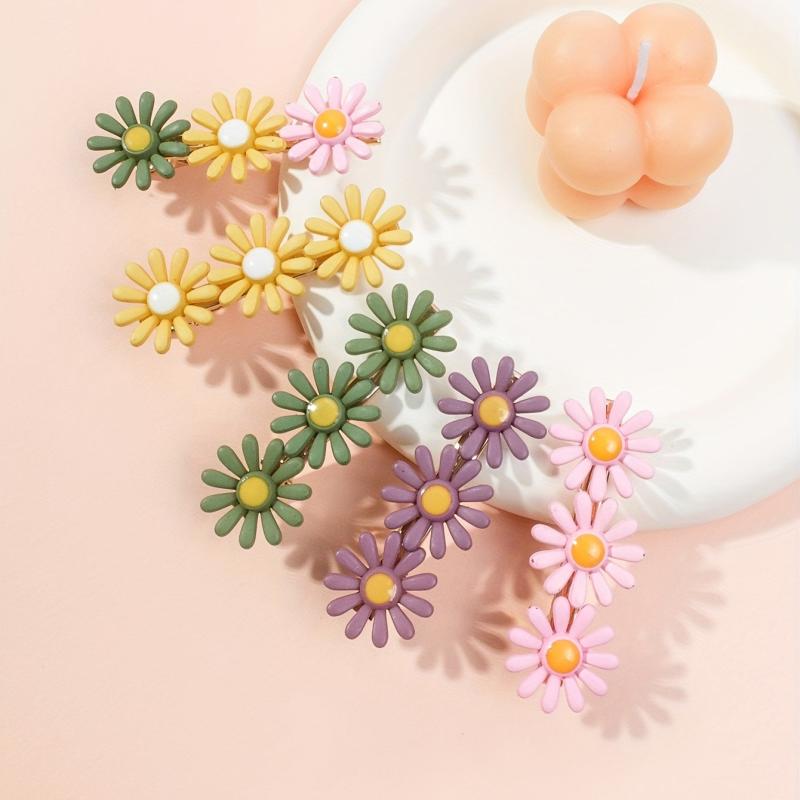 5pcs Daisy Flower Hairpin Side Clip Hair Accessories Barrette