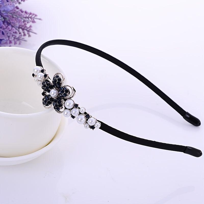 Boho Velvet Crystal Vintage Headband Rhinestone Bow Hair Accessories