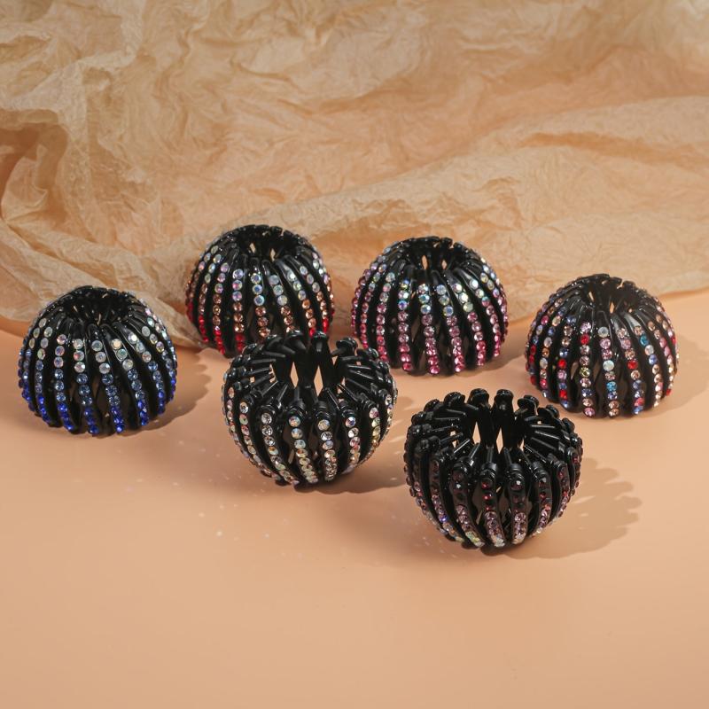 Rhinestone Bird Nest Hairpin Ponytail Holder Hair Clip