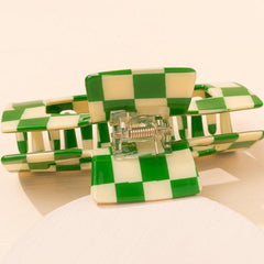 Green Hair Clip Barrettes Rectangular Claw Clips For Women