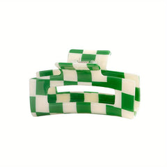 Green Hair Clip Barrettes Rectangular Claw Clips For Women